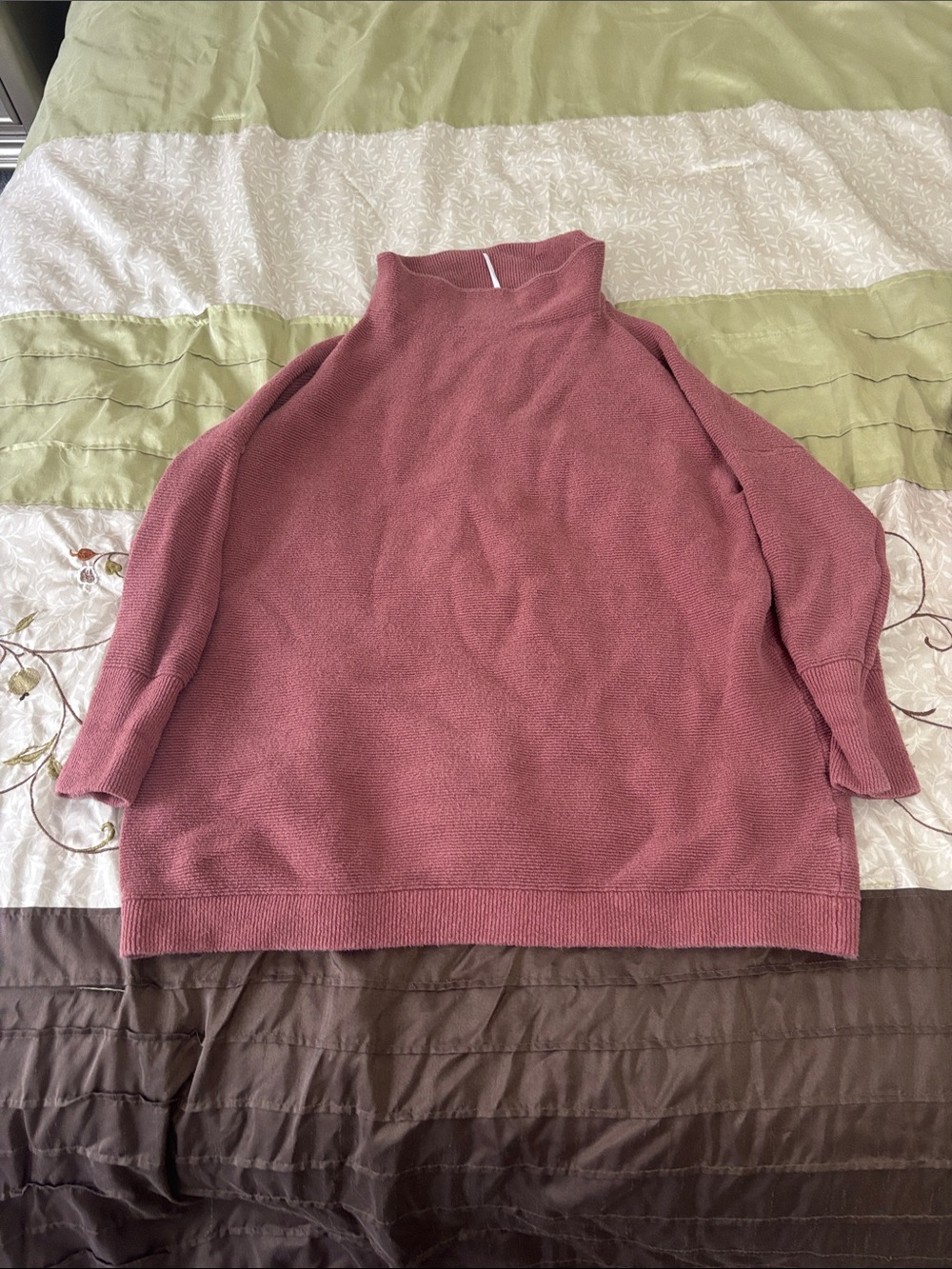 Free People Relaxed Mock Neck Ottoman Sweater in Mauve
